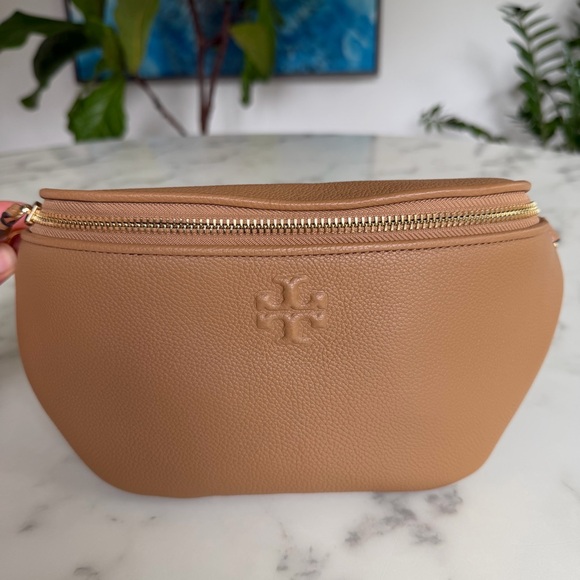 NWT Tory Burch Thea Pebbled Leather Belt Bag Fanny Pack in Tiramisu 165917 - Picture 6 of 12